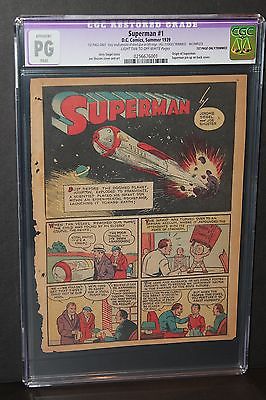 Superman 1 CGC 1st Page ONLY Classic Origin Story Golden Age DC Comics 1939