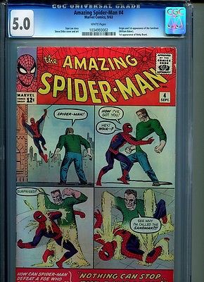 SPIDERMAN 4 CGC 50 1st Sandman Perfectly Centered with Ultra Rare WHITE pg