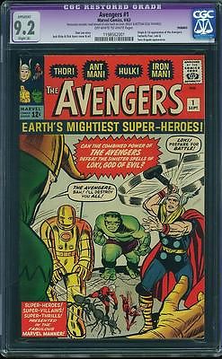 AVENGERS 1 CGC 92 THOR AVENGERS IRONMAN HULK SPIDERMAN AMAZING COMIC XMEN 