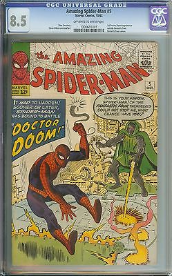 AMAZING SPIDERMAN 5 CGC 85 OWWH PAGES  1ST SPIDERMAN VS DOCTOR DOOM