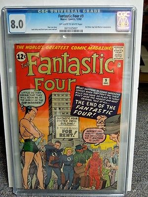 1962 FANTASTIC FOUR 9 CGC 80 VF 3RD SILVER AGE SUBMARINER APPEARANCE