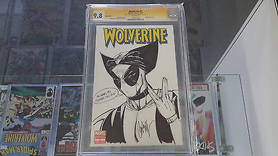 WOLVERINE 1 Signed  Original Deadpool Sketch J Scott Campbell CGC SS 98