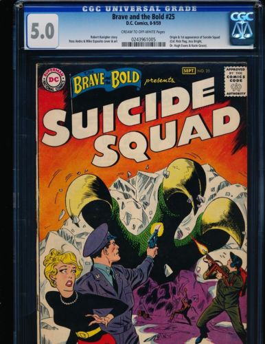 Brave  The Bold  25  1st Suicide Squad CGC 50 CREAMOW Pgs