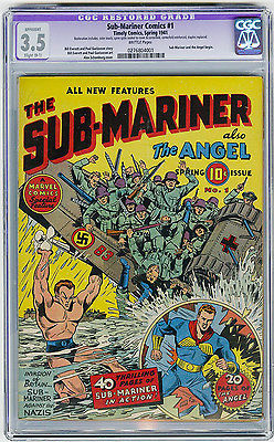 SubMariner Comics 1 CGC 35 WWII Nazi Cover Everett Timely Golden Age Comic