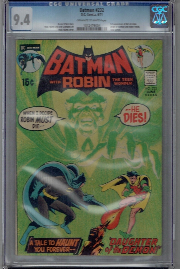 CGC 94 OWWP Batman 232 1st Ras Al Ghul Bronze Key