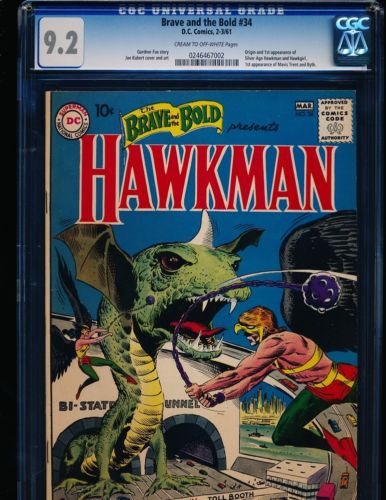 Brave  The Bold  34  1st SA Hawkman  Hawkgirl CGC 92 2nd Highest Graded