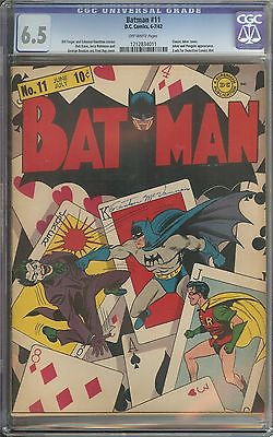 BATMAN 11 CGC 65 OW PAGES  CLASSIC JOKER COVER