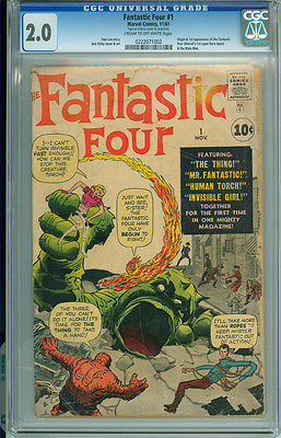 Fantastic Four 1 CGC 20 GD Marvel 1961 Stan Lee Jack Kirby 1st App Origin Issue