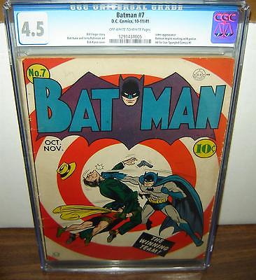 Batman 7 CGC 45 OWW pages Joker appearance DC Comics 1941 c04686