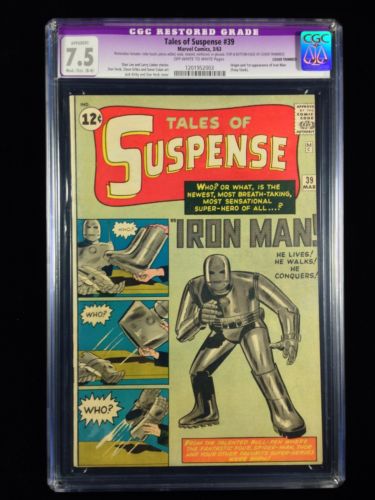 Tales Of Suspense 39 CGC 75 Restored TOS Origin 1st Iron Man Big Key