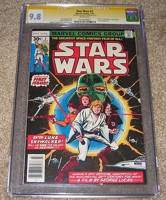 Star Wars 1 CGC 98 White Pages Signed Howard Chaykin 30C Newsstand Movie Soon