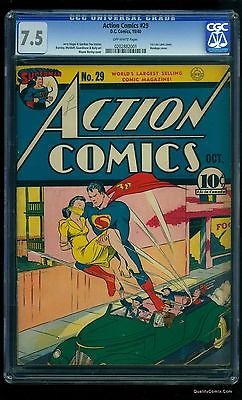 Action Comics 29 CGC VF 75 OffWhite Detroit Trolley  DC Superman
