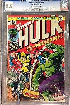 THE INCREDIBLE HULK 1974 181 CGC 85 VF 1ST FULL APPEARANCE OF WOLVERINE