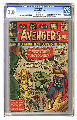 Avengers 1 CGC 30 Sep 1963 Marvel Key 1st App  Origin Thor Iron Man Hulk