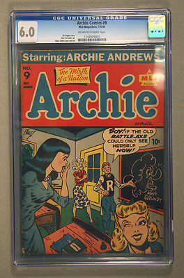 ARCHIE COMICS 9 CGC 60 3RD HIGHEST GRADEDGOGGINSAHLE cover  art