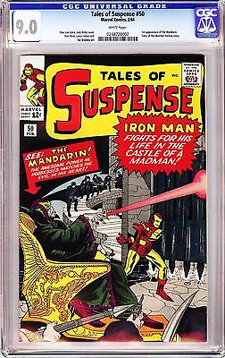 TALES OF SUSPENSE 50 STAN LEE 1964 CGC 90 WP 1st Mandarin IRON MAN