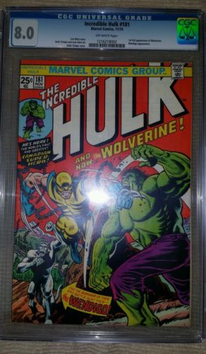 Incredible Hulk 181 CGC 80 very nice deep red color