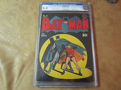 BATMAN 9 CGC 60  ORIGINAL 1942  Joker App 1st Christmas Story VERY VERY RARE  