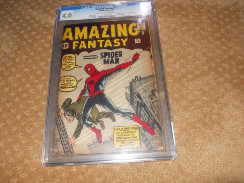 Amazing Fantasy 15 Aug 1962 CGC Grade 40 1st Spiderman Light Tan to Off White 