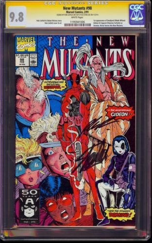 The New Mutants 98 CGC 98 SIGNED BY STAN LEE  ROB LIEFELD 1st Deadpool