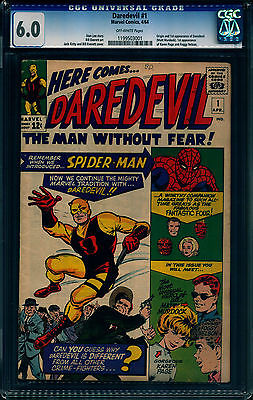 Daredevil 1  CGC  60 Universal Grade Origin and 1st App of Daredevil   1964