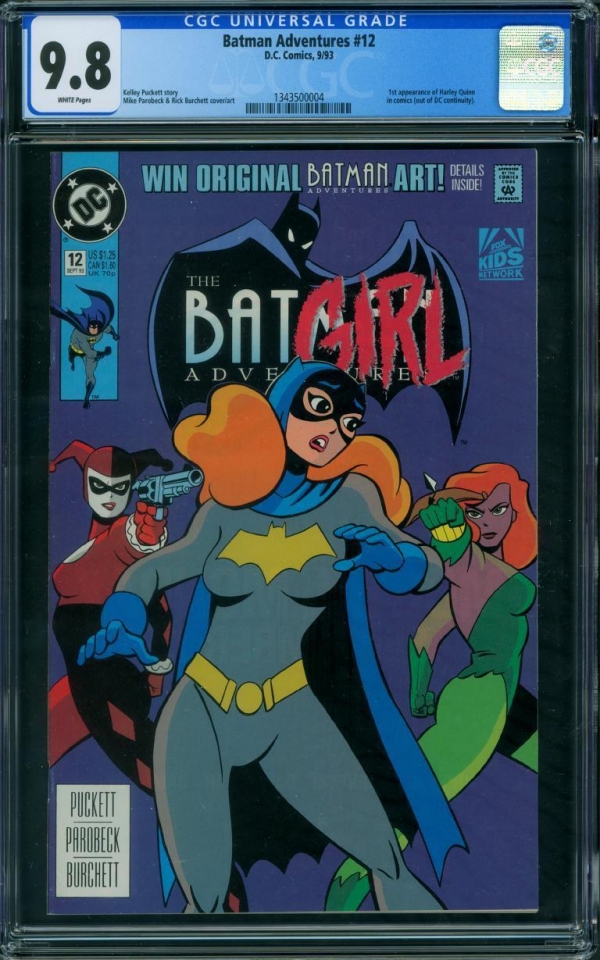 BATMAN ADVENTURES 12 CGC 98  WHITE PAGES  1ST HARLEY QUINN