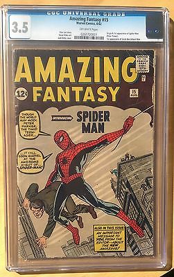 Amazing Fantasy 15 1962 CGC Graded VG 35 1st Appearance of SpiderMan