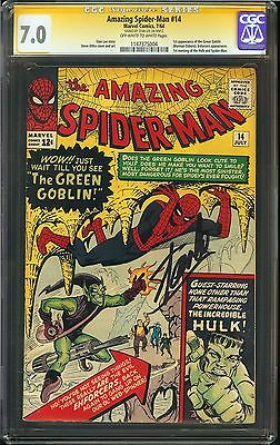 Amazing SpiderMan 14 CGC 70 FNVF Signed STAN LEE 1st app Green Goblin Norman