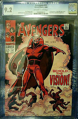 AVENGERS 57 1968  CGC 92 OWW BEHOLD THE VISION KEY BOOK BEAUTIFUL COPY