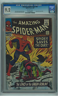 AMAZING SPIDERMAN 40 CGC 92 HIGH GRADE ORIGIN GREEN GOBLIN OW PAGES SILVER AG