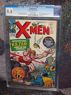 Xmen 10 CGC 94 KEY 1st KAZAR Jack Kirby Marvel Comics 365 