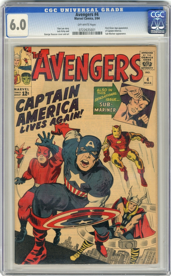 1964 Avengers 4 CGC 60 1st Silver Age Captain America