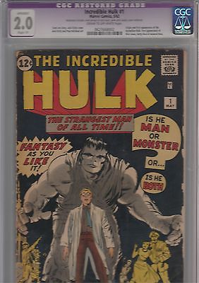 Hulk 1 1963 cgc 20 restored