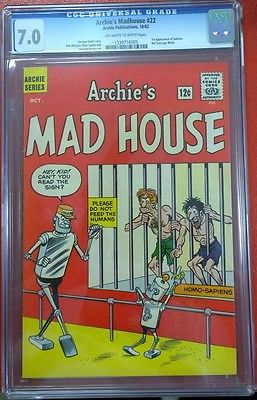 ARCHIES MAD HOUSE MADHOUSE 22 CGC 70 GRADED 1ST SABRINA TEENAGE WITCH 1962