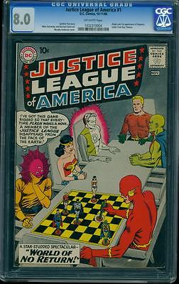 Justice League of America 1 CGC 80 Silver Age Key DC Comic LK