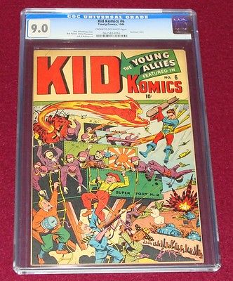 Kid Komics 6  CGC 90 1944  Alex Schomburg WW2 Cover 2nd Highest Grade Timely