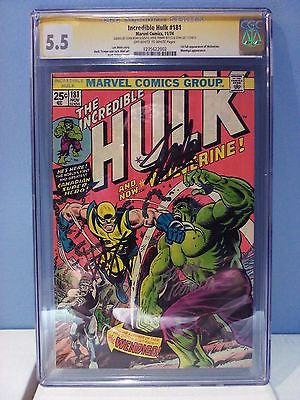 Incredible Hulk 181 CGC 55 SS x3 Lee Trimpe Romita 1st Wolverine 1974 Marvel 
