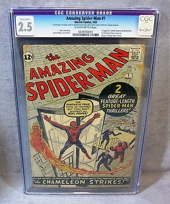 THE AMAZING SPIDERMAN 1 1st Jameson  Chameleon CGC 25 Marvel Comcs 1963