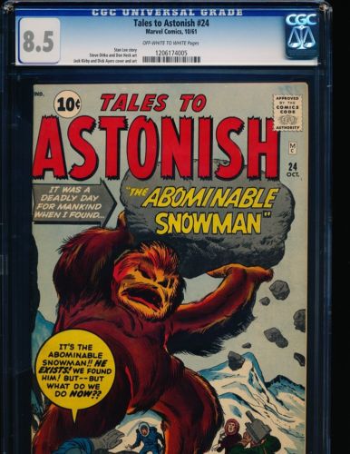 Tales To Astonish  24  Jack Kirby coverart  Ditko art CGC 85 OWWHITE Pgs