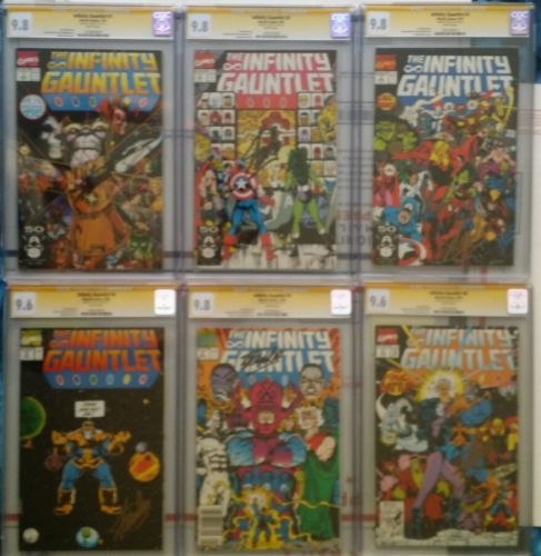  Infinity Gauntlet 1 2 3 4 5 6 CGC 98 all signed by Stan Lee plus 2 Bonus books