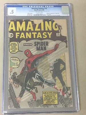 Amazing Fantasy 15 CGC 5 Origin and 1st App of SpiderMan Aunt May Uncle Ben