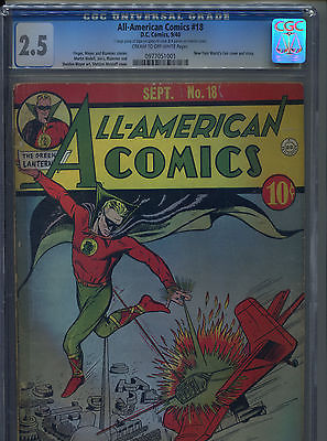 1940 ALL AMERICAN COMICS 18 NY WORLDS FAIR COVER CGC 25 CROW GREEN LANTERN