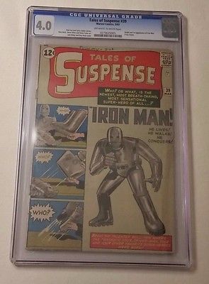 TALES OF SUSPENSE 39 CGC 40 OWW ORIGIN  1ST APP IRON MAN TONY STARK