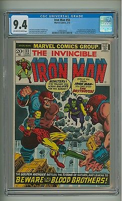 Iron Man 55 CGC 94 OWW pgs 1st app Thanos Starlin Marvel 1973 c06979