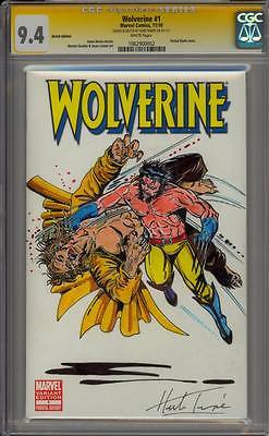 WOLVERINE 1 CGC 94 SS HERB TRIMPE WOLVIE VS SABERTOOTH COLORED FIGHT SKETCH HOT