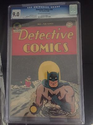 DETECTIVE COMICS 94 1944 BATMAN Water Tunnel Cover CGC 90 FREE SHIPPING