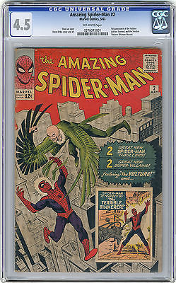 1963 Amazing SpiderMan 2 CGC 45 1st Vulture