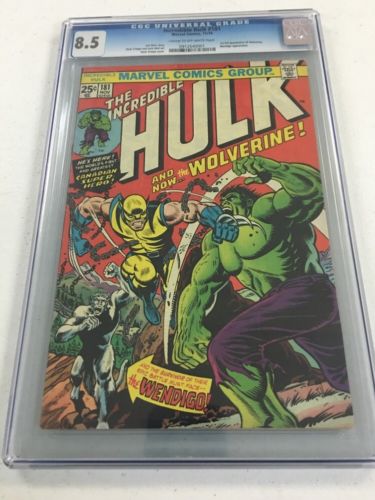 Incredible Hulk  181  1st full Wolverine CGC 85 Cream To Off White Pages