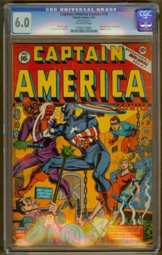 Captain America Comics 16 CGC 60 OW  Timely Red SkullBondage CoverStunning