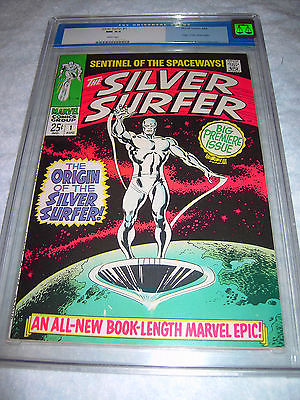 Silver Surfer 1 cgc 94 WHITE PAGES 1968  Silver Age Collectible Hot